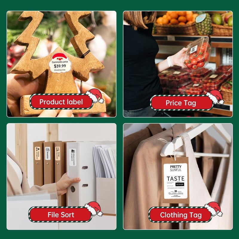 HPRT NEW1 Label Printer +4 Rolls Labels, 2 Inch Portable Inkless Bluetooth Label Maker for Small Business, Home, School, Automatic Label Recognition, Sticker Printer for Address Logo Barcode Clothing（Red） - Image 5